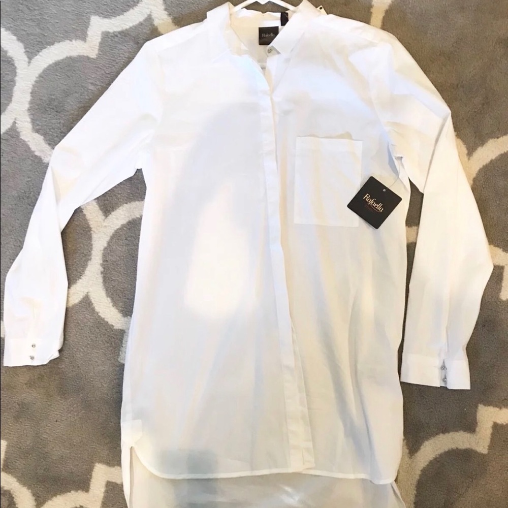Rafaella Studio White Button-Down Blouse